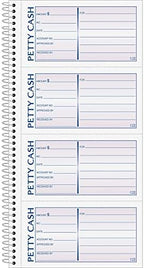 Adams Spiral Petty Cash Book, 2-Part, Carbonless, 4 Messages per Page, 200 Sets per Book (SC1156)