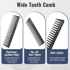 Hair Brush Set, Includes Detangling Brush, Classic 9 Row Brush, Wide Tooth Comb Brush, Hair Spray Bottle - For Women Men Kids Curly Hair