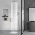 Aolemi Shower Faucet Set Rain Shower System with Handheld Spray Bathroom Shower Combo Rough-in Valve and Shower Trim Kit Included Brushed Nickel 8 Inch Wall Mount Shower Head