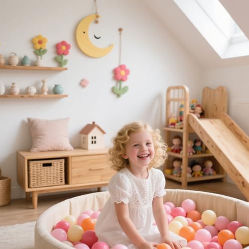 GOGOSO Ball Pit Balls for Toddler, Baby Plastic Playballs Kids Soft Pastel Pelotas Non-Toxic BPA-Free 3pink+Orange+Yellow, 500 Balls