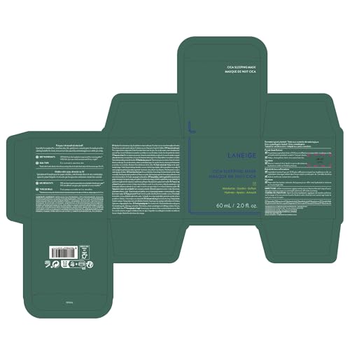 LANEIGE Cica Sleeping Mask: Korean Overnight Mask, Hypoallergenic, Fermented Forest Yeast Extract, Madecassosides, Soothe Stressed Skin, Barrier-Boosting, Dryness, Redness