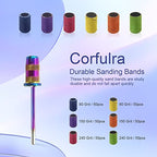 Sanding Bands for Nail Drill, Nail Drill Bits CORFULRA 300pcs 6 Colors Coarse Fine Nail Sander Set #80#100#120#150#180#240 Grits Sanding Bands, Rainbow Mandrel Nail Drill Bit for Acrylic Nails.