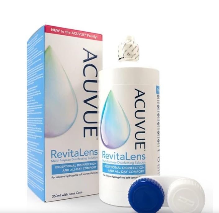 ACU vue Revita Contact Lens Solution, Multi-Purpose Disinfecting Solution for Soft Contact Lenses, Lens Case Included, 12.17 fl oz (360ml), Pack of 2