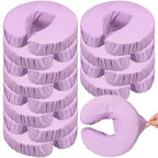 Tatuo 12 Pcs Face Cradle Covers for Massage Head Rest Microfiber Reusable Soft Thicker Massage Table Face Covers Oil Proof Headrest Cradle Sheets for Spa Beauty(Purple)