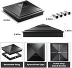 SIEDiNLAR 4x4 Pyramid Post Caps Waterproof Outdoor 4x4 Post Cover, Fits 3.5x3.5 4x4 Wood Vinyl Posts for Fence Deck Mailbox Patio (Black, 24 Pack)
