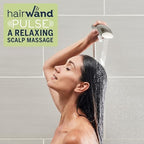 Waterpik High Pressure Pulsating Shower Wand and Rain Shower Head Combo with Extra-Long 8-Foot Metal Hose, HairWand Pulse Spa System 12 Spray Modes for Hair and Body, Brushed Nickel