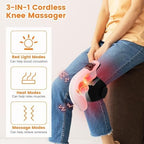 PRURYE Knee Massager, Cordless Knee Massager, Red Light Knee Therapy Device with Heat, 2025 Upgraded Pain Reliefer, 9 Levels of Heat and Vibration Models for Arthritis, Gift for Elders and Family