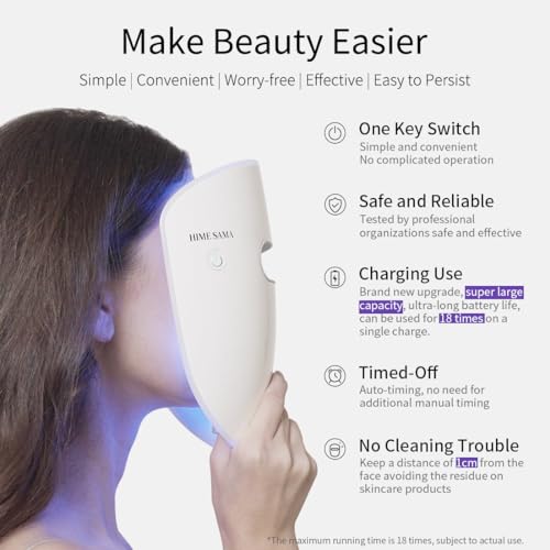 Led Face Mask, Red Light Mask for Face, FSA/HSA Eligible, Infrared, Red & Blue Light Mask for Skin Care, Wrinkle Reduction, Wireless Face Mask. (Miracle STAR RB-010)
