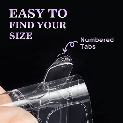Nail Adhesive Tabs for Press On Nails - BTArtbox 10 Sheets 15 Sizes Ultra Thin & Waterproof Nail Stickers for Fake Nails, 300PCS Double Sided Jelly Nail Sticky Tabs for Manicure