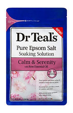 Bundle of Dr Teals Calm & Serenity with Rose Essential Oil (Made with Milk Protein): Pure Epsom Salt Soaking Solution 3 LBS & Foaming Bath 34 FL OZ