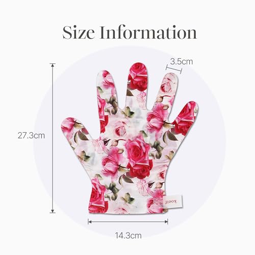 PETITFEE Rose Petal Satin Hand Mask (5pairs) - Intensive Nourishing, Moisturizing Gloves, Rose Scented Hand Repair Masks with Peptide, Collagen, Shea Butter for Silky Smooth Hand, Hand Treatment