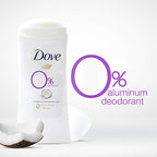 Dove Aluminum Free Deodorant for Women 24-Hour Odor Protection, Coconut and Pink Jasmine, White, 2.6 Ounce (Pack of 3)
