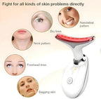 Facial and Neck Massager Red Light for Face Beauty 7 in 1 Color Led Facial Sculptor Device Neck Chin Sculptor Lifting Device Face Vibrating Massager Tool Wrinkle Remover