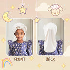 Lolalet Kids Bonnets for Girls, Long Silk Bonnet for Sleeping Kids Satin Bonnet Cap with Tie Band for Dreadlocks Braid Afro Curly Hair -2 PCS, Star & Gold