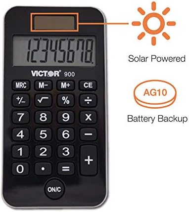 Victor 900 Antimicrobial Pocket Calculator, 8-Digit LCD