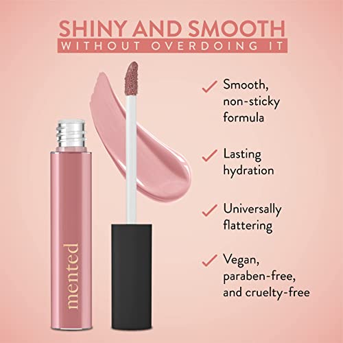 Mented Cosmetics Lip Gloss for Women Tinted Lip Balm Stain, Long Lasting Buildable Moisturizing Lipgloss Lipstick Topper, Made in USA, Cruelty Free Vegan Makeup, Pink About Me