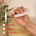 Rena Chris Gua Sha Facial Tools-Fuller, Ergonomic White Jade Gua Sha Stone for Face Massage,Jawline Sculpting and Puffiness Reducing,Skin Care Massager(White)