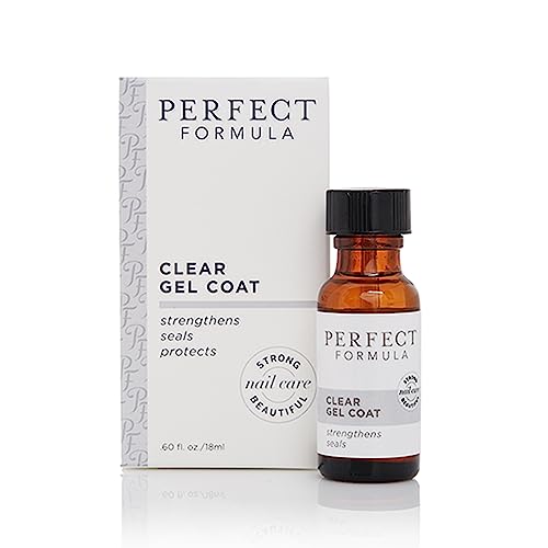 Perfect Formula Clear Gel Coat - Nail Strengthener, Keratin Treatment, Clear Nail Polish - Strengthener for Damaged Nails - Made In The USA .60 fl oz.