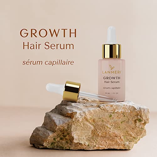 Lanmeri Vegan Hair Growth Serum - Natural Hair Regrowth and Hair Loss Treatments for Women & Men - Scalp Serum for Thinning Hair - Fuller, Thicker and Healthier Hair in 90 Days, All Hair Types