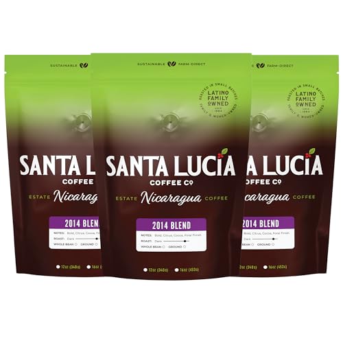 Specialty Volcanic Nicaraguan - 2014 Bold Dark Roast Coffee, Rich & Intense, Low Acid, 91 Point, SHG, Small Batch Roasted, Farm Direct, 100% Single-Origin | Santa Lucia | Ground, 3 Pounds (3-16oz)