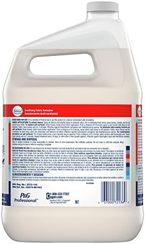 Febreze 72136 Professional Sanitizing Fabric Refresher, Light Scent, 1 gal, Ready to Use, 3/Carton