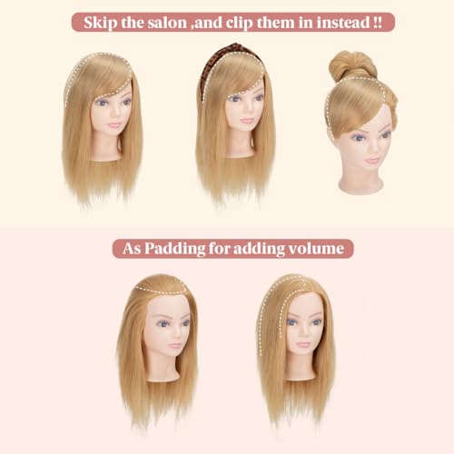 SARLA Black Brown Side Bangs Clip in Synthetic Hair Pieces Straight Bangs Extension for Women
