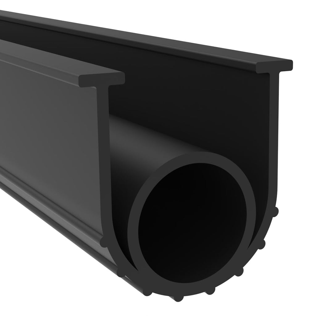 BOWSEN Garage Door Bottom Seals Weatherproof Weather Stripping Threshold Buffering Sealing High Performance EPDM Rubber Resistance Gasket Black 1/4 Inch T-End, 10FT Long