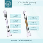 Bare Essentials Living Clay Face Mask Brush (3 Pack, White) Dual Soft Silicone Face Mask Applicator Brush Tool, Great Facial Essentials, Moisturizer Applicator & Skincare Brush for Facials