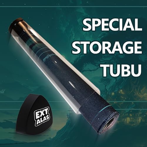 MTG Playmat TCG Playmat -Includes Storage Tube and 7 Dice-Experience Top-Tier Quality and Edge-Locking Waterproof and Non-Slip Mat! (playmat with Zones, Greenery)