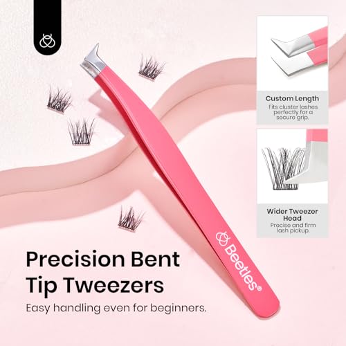Beetles Lash Clusters 9-16mm Cluster Eyelash Extensions 3D Natural False Eyelashes Wispy Volume Eyelash Clusters 100pcs Individual Lashes DIY Cluster Lashes Bouquet (CNB001, 9-16mm)