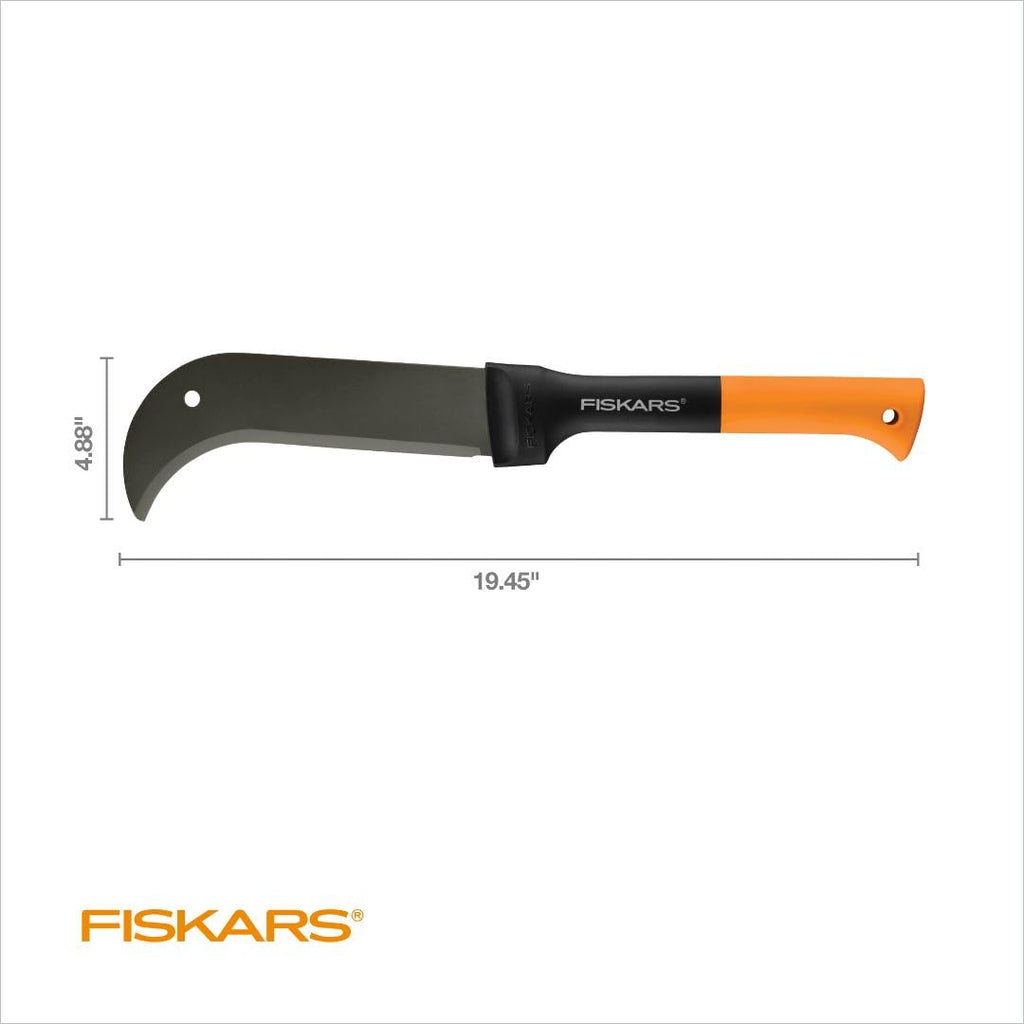 Fiskars 19" Brush Axe, 10" Curved Blade, Machete for Cutting Tree Branches