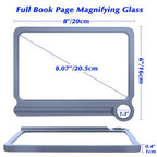 NZQXJXZ 30X 6X Reading Magnifier for Seniors Large, Large and Lightweight Magnifying Glass, Full Book Page Viewing Area, Perfect Handheld Magnifier for Reading Small Prints and Low Vision,Blue