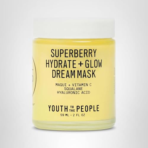 Youth To The People Superberry Dream Mask Full Size - Hyaluronic Acid + Vitamin C Face Moisturizer + Overnight Facial Mask, Hydrates + Plumps + Brightens Skin, Evens Skin Tone, For Dry Skin - 2 fl oz