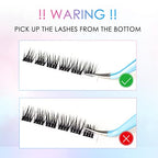 LANKIZ DIY Eyelash Extensions,Individual Lash Extensions Clusters,154 Clusters, Soft and Lightweight 12mm Only Mix Resuale Wide Band Cluster Lashes for Home use (Natural C curl)