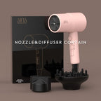 AINA Hair Dryer with Diffuser, Blow Dryer for Women | Advanced Ionic Technology, Ceramic Coating | Cold Shot Features Turbo Heat for Fast Drying and Shine 110V/ALCI(Pink)