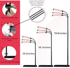 Red Light Therapy Lamp with Adjustable Stand, Timer, Height, Brightness - 660nm, 660nm+850nm, 660Nm+940nm- Effective for Body and Skin Vitality, 3-Head,Black,27W