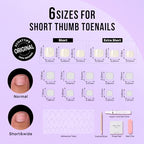 BTArtbox Press on Toenails Short, White Chrome Toenail Press Ons Square for Women, Light Weight Glazed Press on Toe Nails with Glue, Fake Toenails in 16 Sizes- 32 Toenails Kit, Pearl