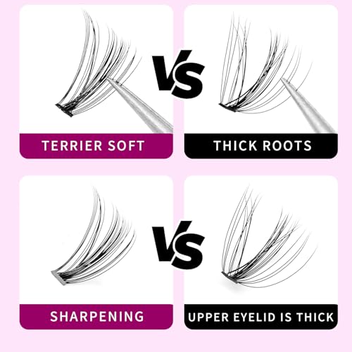 8/10/12/14/16/17/18/20mm 60pcs 20 Root Grafting Individual False Eyelashes Mink Natural Long Eye Lashes Cluster Extension Makeup Beauty Fake Eyelash (5Boxes-16mm)