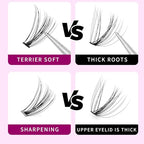 8/10/12/14/16/17/18/20mm 60pcs 20 Root Grafting Individual False Eyelashes Mink Natural Long Eye Lashes Cluster Extension Makeup Beauty Fake Eyelash (5Boxes-16mm)