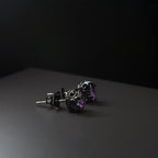 KZZENKI Purple and Black Earrings for Women Men, Cool Gothic Stud Earrings