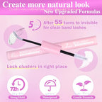Natural Lash Clusters Kit Wispy Invisible Band Cluster Eyelash Extensions Kit 8-16mm Individual Lashes Extension Kit DIY D Curl Eyelash Clusters with Clear Lash Bond and Seal, Lash Tweezers by Wtvane