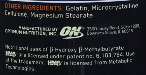 Optimum Nutrition HMB 1000 Caps, 1g of Calcium beta-Hydroxy beta-methylbutyrate per Capsule, 90 Capsules, 30 Servings, (Pack of 2)
