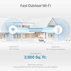 TP-Link Deco BE25-Outdoor BE5000 Dual-Band Wi-Fi 7 Outdoor Mesh WiFi Extender Unit | Up to 2,800 sq.ft | 2 * 2.5G PoE+ Ports, IP65 Waterproof, MLO| Multiple Mounting Options| Secure by Design, 1-Pack