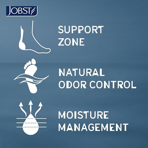 BSN Medical 7529012 JOBST Sock, Knee High, 20-30 mmHg, Closed Toe, Large, Blue/Grey