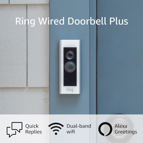 Like-New Ring Wired Doorbell Plus (Video Doorbell Pro) – Upgraded, with added security features and a sleek design (existing doorbell wiring required)