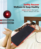 Red Light Therapy Pad for Body, 180W LED Red & Infrared Light Device Mat with 660nm & 850nm Wavelengths for Waist Back Shoulder Muscle Pain Relief