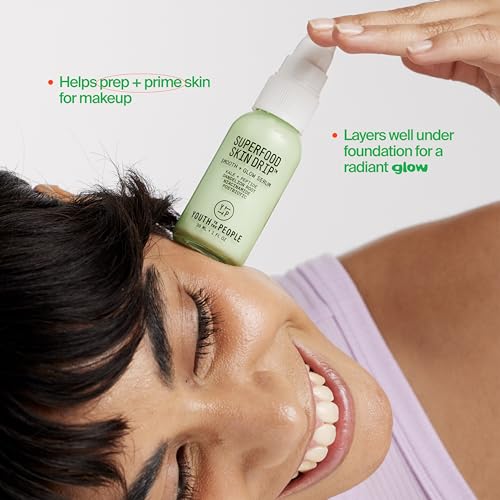 Youth To The People Superfood Skin Drip Face Serum (1 fl oz), Strengthens Skin Barrier + Evens Skin Tone, 5% Niacinamide, Kale, Peptides, Ceramides, Boosts Glow, Vegan