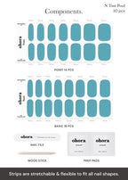 ohora Semi Cured Gel Nail Strips (N Tint Pool) - Blue, Tint, Works with Any UV/LED Nail Lamps, Salon-Quality, Easy to Apply & Remove - Valentine's Day Gel Nail Wraps, Stickers, Romantic Gift Ideas