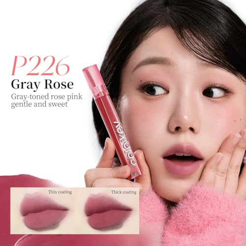 COLORKEY Airy Velvet Lip Tint, Matte Finishs, Longwear Rich Lip Colors, non-sticky, Creamy Soft Texture, Waterproof Lip Stain, Matte hydration, non-drying. Velvety finish (R247 Spring Snow, 3g)