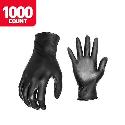 Grease Monkey Disposable Nitrile All Purpose Gloves, Pack of 100, X-Large, Black